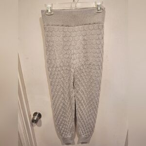 Club Monaco Women's NWT Silver Pointelle Knit Kiona Sweater Jogger Pants XS